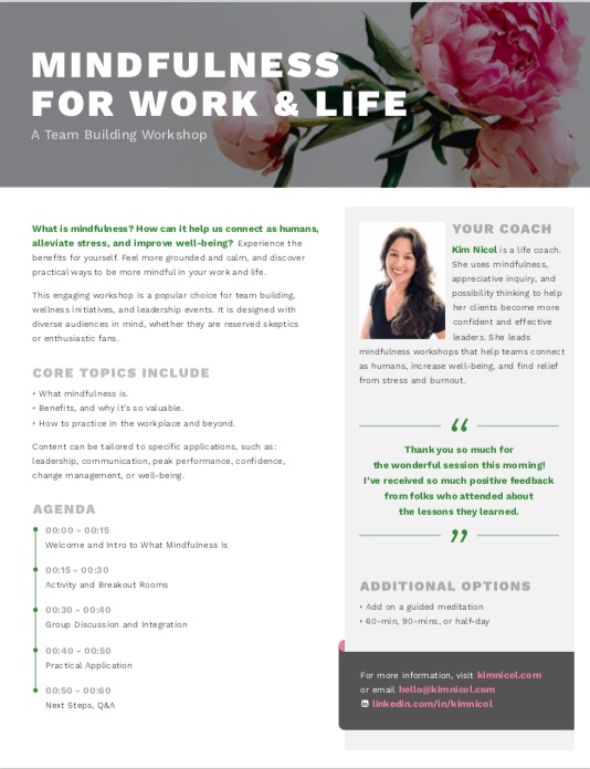 mindfulness workshop for teams